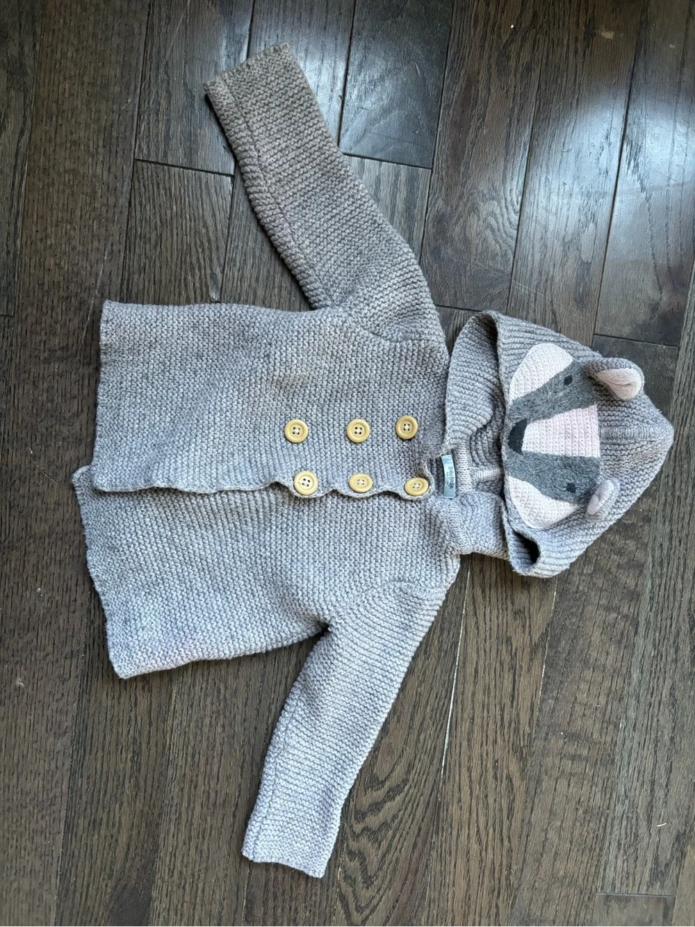 Baby Boden Woodland Animal Hooded Knit Cardigan Sweater Coat 18-24M